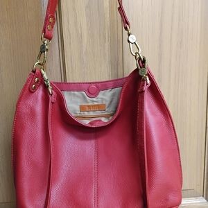 HOBO Red Leather Shoulder Bag. Lightly Used.